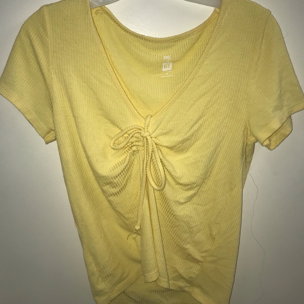 Tie yellow crop top